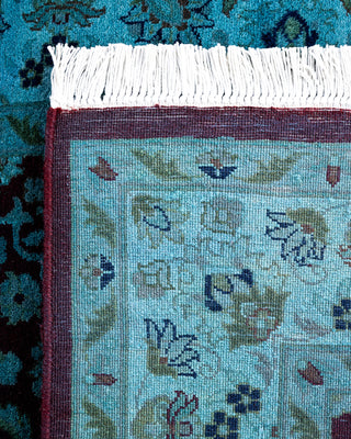 Contemporary Hand-Knotted Overdyed Blue Area Rug 3' 2" x 5' 0"