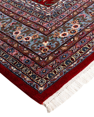 Traditional Tabriz Hand Knotted Floral Wool Red Area Rug 8' 3" x 11' 9"