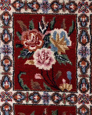 Traditional Tabriz Hand Knotted Floral Wool Red Area Rug 8' 3" x 11' 9"