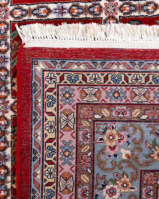 Traditional Tabriz Hand Knotted Floral Wool Red Area Rug 8' 3" x 11' 9"