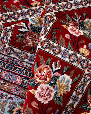 Traditional Tabriz Hand Knotted Floral Wool Red Area Rug 8' 3" x 11' 9"