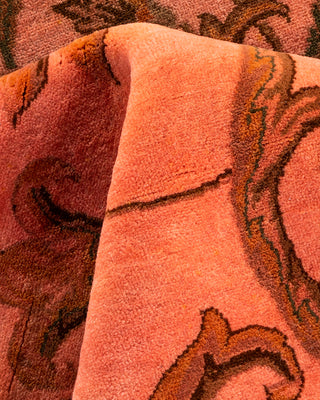 Contemporary Hand-Knotted Overdyed Pink Area Rug 6' 6" x 9' 5"