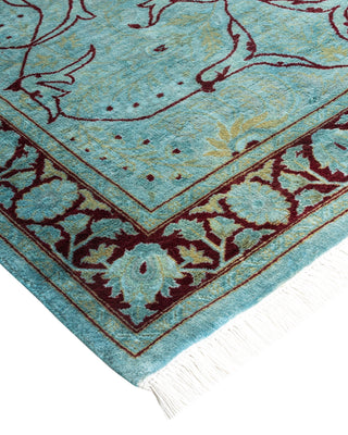 Modern Overdyed Hand Knotted Wool Blue Area Rug 3' 2" x 5' 4"