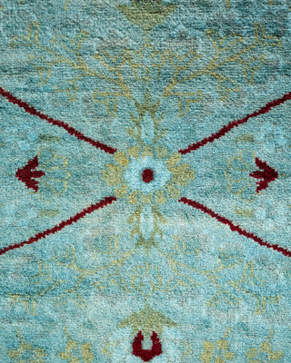 Contemporary Hand Knotted Overdyed Blue Area Rug 3' 2" x 5' 4"