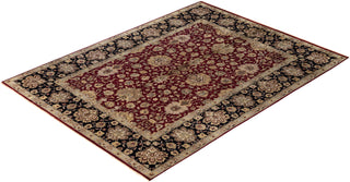 Traditional Floral Wool Hand Knotted Red Area Rug 8' 10" x 11' 10"