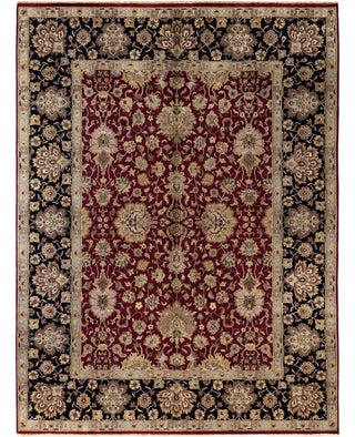 Traditional Floral Wool Hand Knotted Red Area Rug 8' 10" x 11' 10"