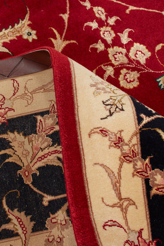 Authentic Persian Tabriz Hand Knotted Wool Silk Blend Red Area Rug 8' 4" x 10' 8"