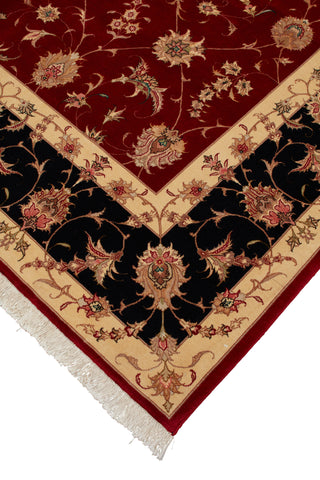 Authentic Persian Tabriz Hand Knotted Wool Silk Blend Red Area Rug 8' 4" x 10' 8"