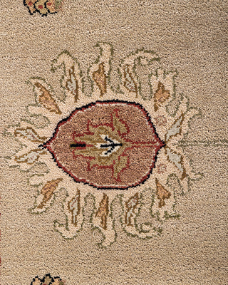 Traditional Oushak Hand Knotted Floral Wool Sand Area Rug 8' 10" x 11' 10"
