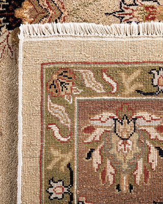 Traditional Oushak Hand Knotted Floral Wool Sand Area Rug 8' 10" x 11' 10"