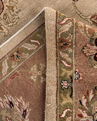 Traditional Oushak Hand Knotted Floral Wool Sand Area Rug 8' 10" x 11' 10"