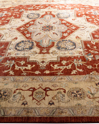 Traditional Oushak Hand Knotted Oriental Wool Red Area Rug 9' 1" x 12' 3"