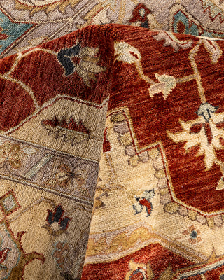 Traditional Oushak Hand Knotted Oriental Wool Red Area Rug 9' 1" x 12' 3"