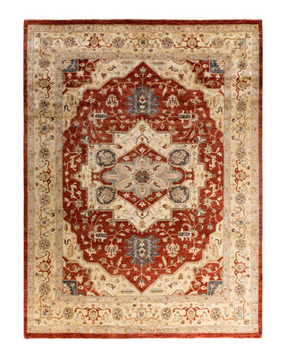 Traditional Oushak Hand Knotted Oriental Wool Red Area Rug 9' 1" x 12' 3"