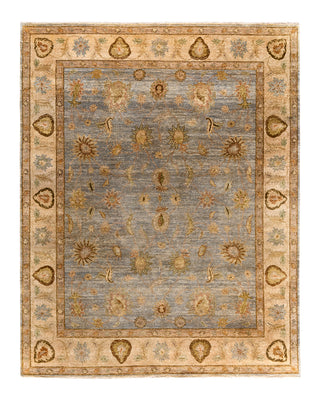 Traditional Oushak Hand Knotted Floral Wool Gray Area Rug 7' 10" x 10' 1"