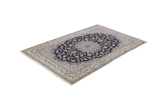 Authentic Persian Nain Hand Knotted Wool Green Area Rug 6' 5" x 10' 0"