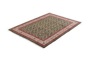 Authentic Persian Sarouk Hand Knotted Wool Ivory Area Rug 7' 0" x 9' 5"