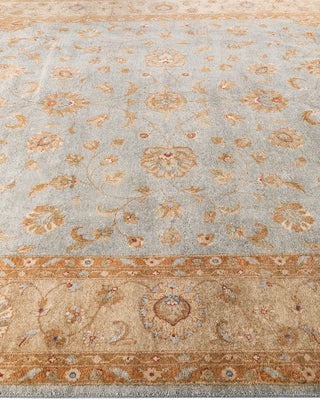 Traditional Oushak Hand Knotted Floral Wool Gold Area Rug 8' 10" x 12' 0"