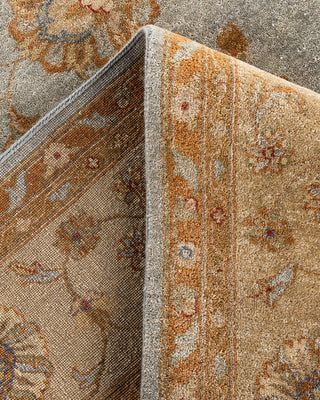 Traditional Oushak Hand Knotted Floral Wool Gold Area Rug 8' 10" x 12' 0"