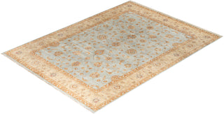 Traditional Oushak Hand Knotted Floral Wool Gold Area Rug 8' 10" x 12' 0"