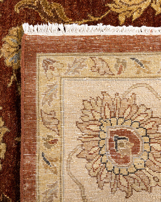 Traditional Oushak Hand Knotted Floral Wool Brown Area Rug 9' 1" x 9' 1"