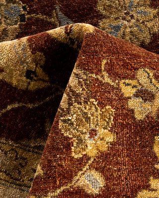 Traditional Oushak Hand Knotted Floral Wool Brown Area Rug 9' 1" x 9' 1"