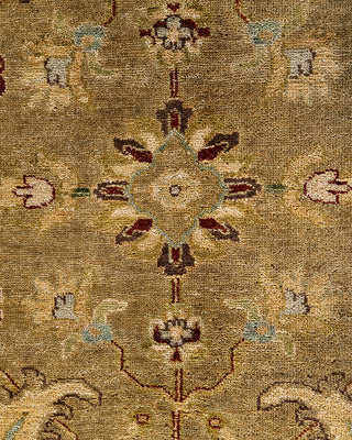 Traditional Oushak Hand Knotted Floral Wool Brown Area Rug 9' 2" x 12' 2"