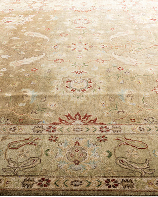 Traditional Oushak Hand Knotted Floral Wool Brown Area Rug 9' 2" x 12' 2"