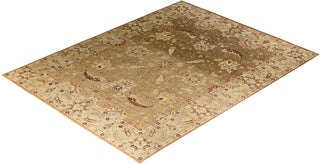 Traditional Oushak Hand Knotted Floral Wool Brown Area Rug 9' 2" x 12' 2"