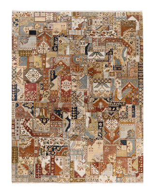 Traditional Patchwork Hand Knotted Patchwork Wool Gray Area Rug 9' 3" x 11' 10"