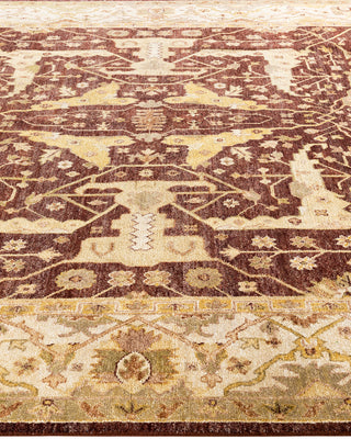 Traditional Oushak Hand Knotted Floral Wool Red Area Rug 7' 8" x 10' 1"