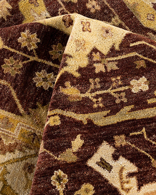 Traditional Oushak Hand Knotted Floral Wool Red Area Rug 7' 8" x 10' 1"