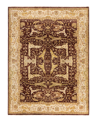 Traditional Oushak Hand Knotted Floral Wool Red Area Rug 7' 8" x 10' 1"