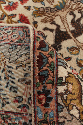 Authentic Persian Tabriz Hand Knotted Wool Ivory Area Rug 7' 4" x 11' 0"