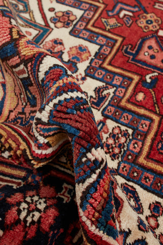 Authentic Persian Heriz Hand Knotted Wool Ivory Area Rug 7' 9" x 10' 8"