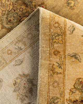 Traditional Oushak Hand Knotted Floral Wool Gold Area Rug 8' 1" x 10' 0"