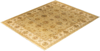 Traditional Oushak Hand Knotted Floral Wool Gold Area Rug 8' 1" x 10' 0"