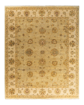 Traditional Oushak Hand Knotted Floral Wool Gold Area Rug 8' 1" x 10' 0"