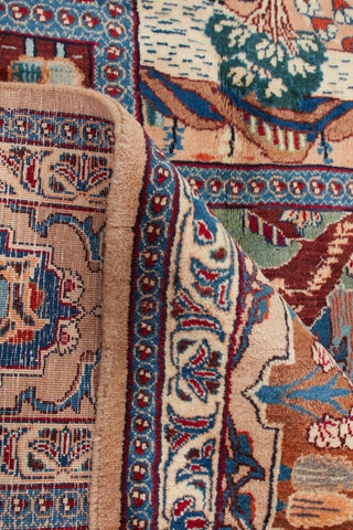 Authentic Persian Kashmar Hand Knotted Wool Ivory Area Rug 8' 7" x 11' 9"