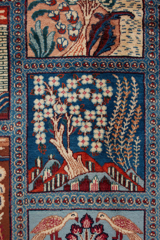 Authentic Persian Kashmar Hand Knotted Wool Ivory Area Rug 8' 7" x 11' 9"