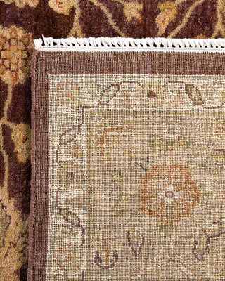 Traditional Oushak Hand Knotted Floral Wool Brown Area Rug 9' 1" x 11' 10"