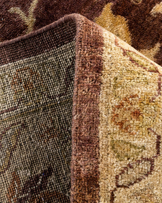 Traditional Oushak Hand Knotted Floral Wool Brown Area Rug 9' 1" x 11' 10"