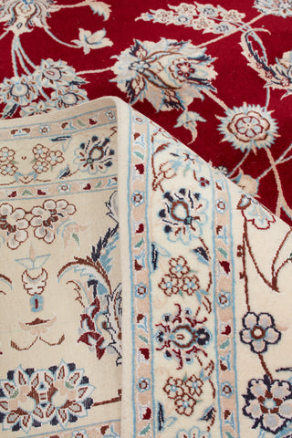 Authentic Persian Nain Hand Knotted Wool Silk Blend Orange Area Rug 8' 4" x 12' 0"