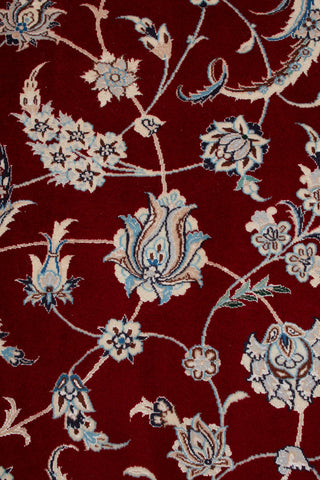 Authentic Persian Nain Hand Knotted Wool Silk Blend Orange Area Rug 8' 4" x 12' 0"