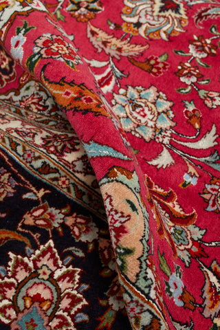 Authentic Persian Tabriz Hand Knotted Wool Silk Blend Red Area Rug 8' 2" x 11' 5"