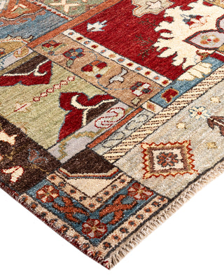 Traditional Patchwork Hand Knotted Patchwork Wool Brown Area Rug 8' 3" x 10' 3"