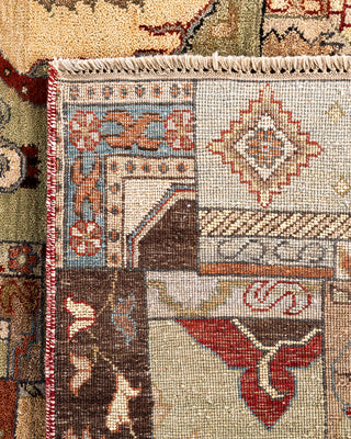 Traditional Patchwork Hand Knotted Patchwork Wool Brown Area Rug 8' 3" x 10' 3"