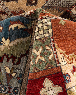 Traditional Patchwork Hand Knotted Patchwork Wool Brown Area Rug 8' 3" x 10' 3"
