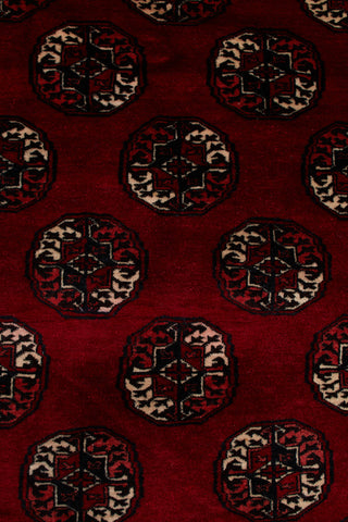 Authentic Persian Yamouth Hand Knotted Wool Red Area Rug 8' 7" x 12' 7"