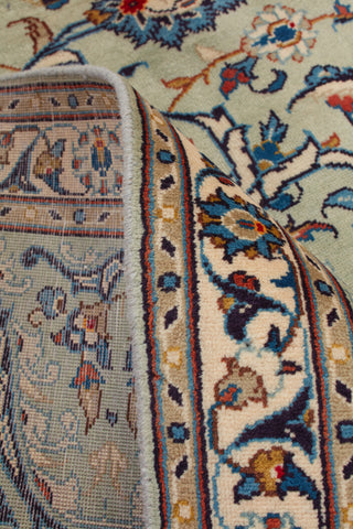 Authentic Persian Kashan Hand Knotted Wool Ivory Area Rug 9' 3" x 12' 3"